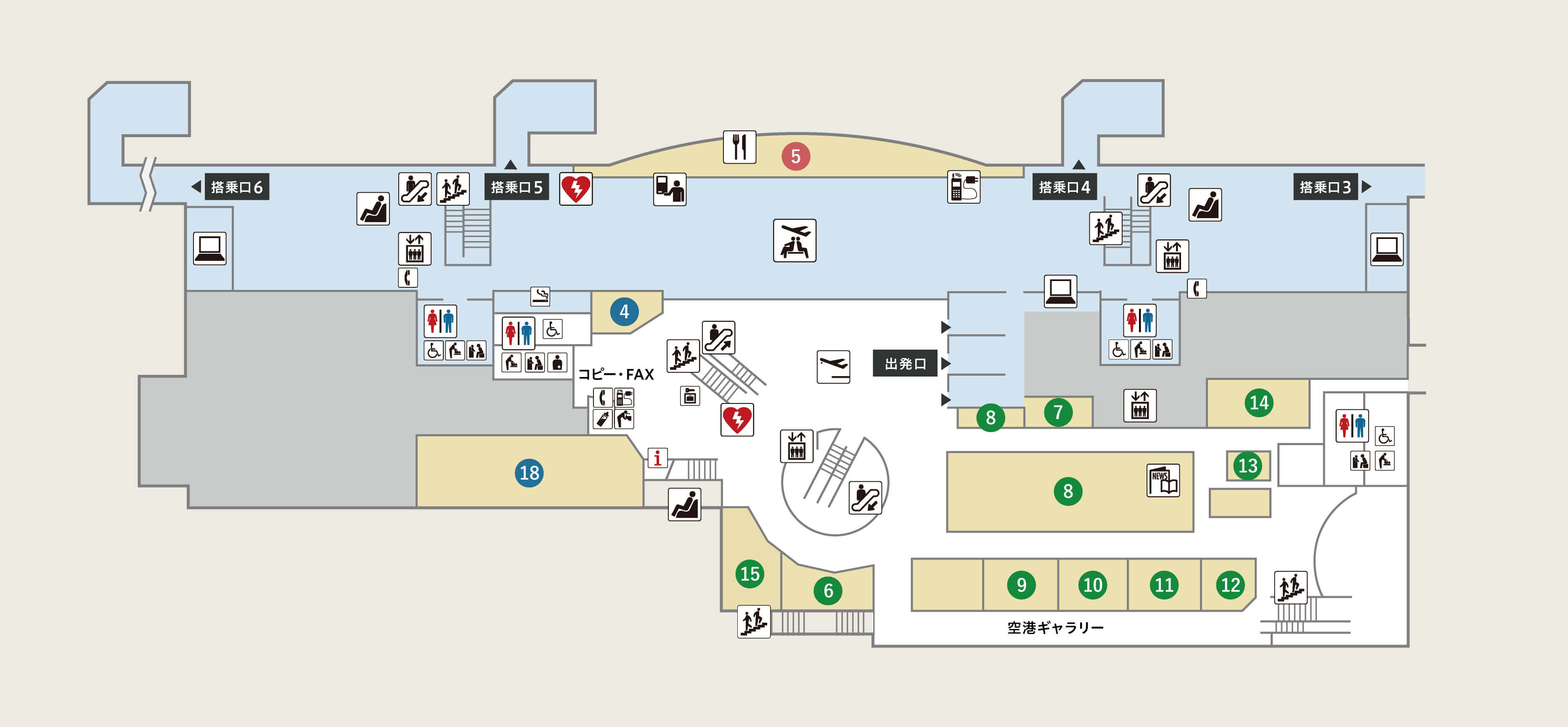 国内線 2f フロアマップ 空港ですごす 函館空港公式webサイト Hakodate Airport